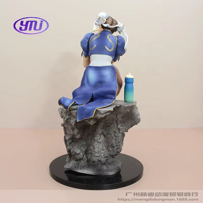 Street Fighter 5 Chun Li Sitting Pose Qipao Figure Model Statue Collectible Gift Anime Girl Doll Fighting Game Action Toy